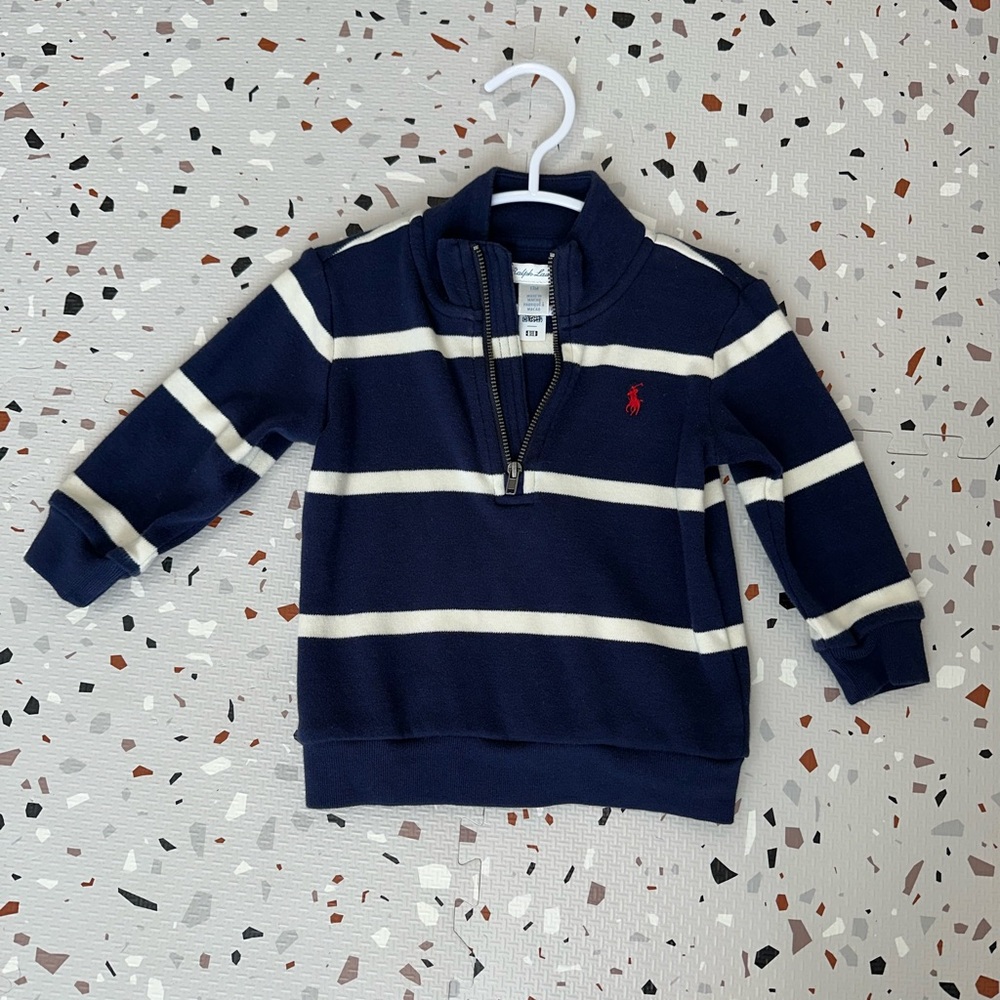 Ralph Lauren Kids Navy and White Striped Sweater